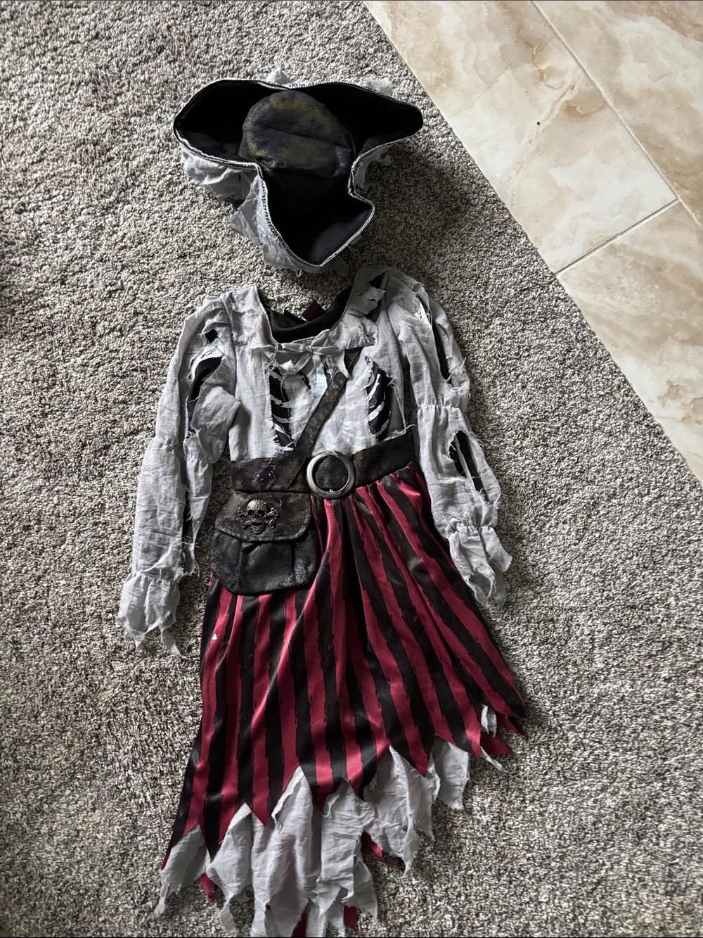 Kids Pirate Costume Dress with Hat -Halloween or Disney Cruise